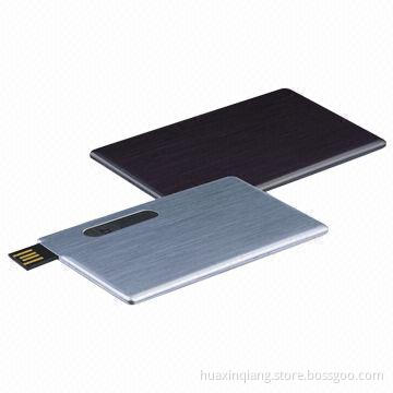 Credit Card USB Flash Drive, 128MB-64GB Capacity, Metal Material, Logo Design, Color Defined